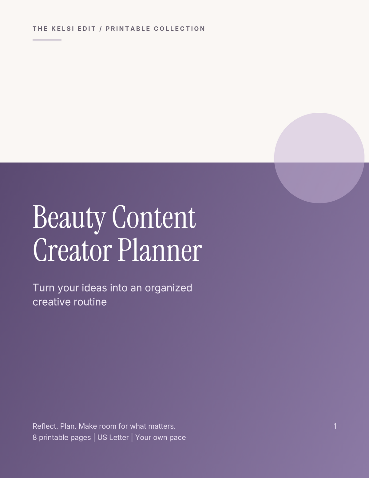 Beauty Content Creator Plan