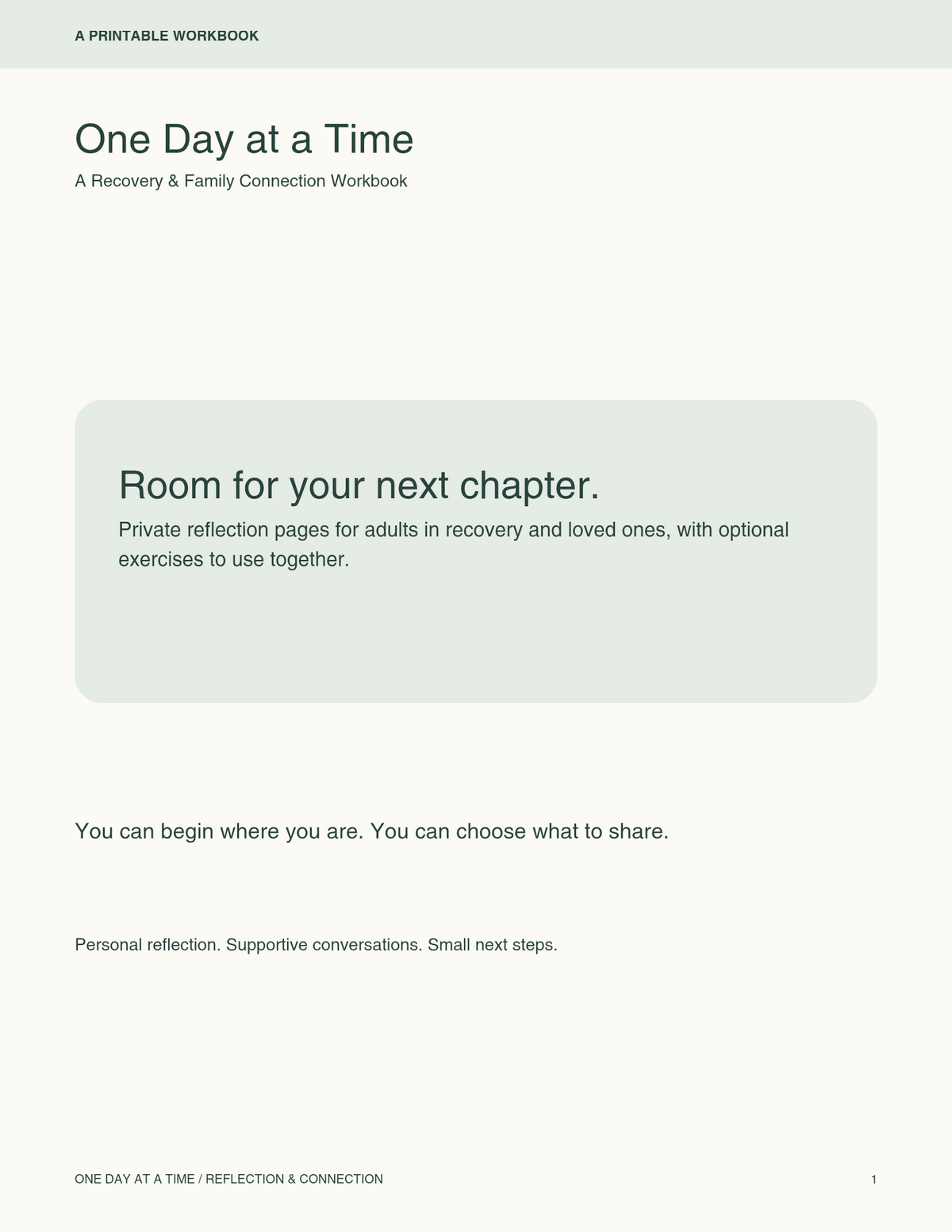 A Recovery& Family's connection Workbook