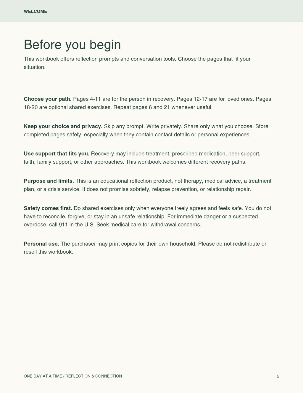 A Recovery& Family's connection Workbook