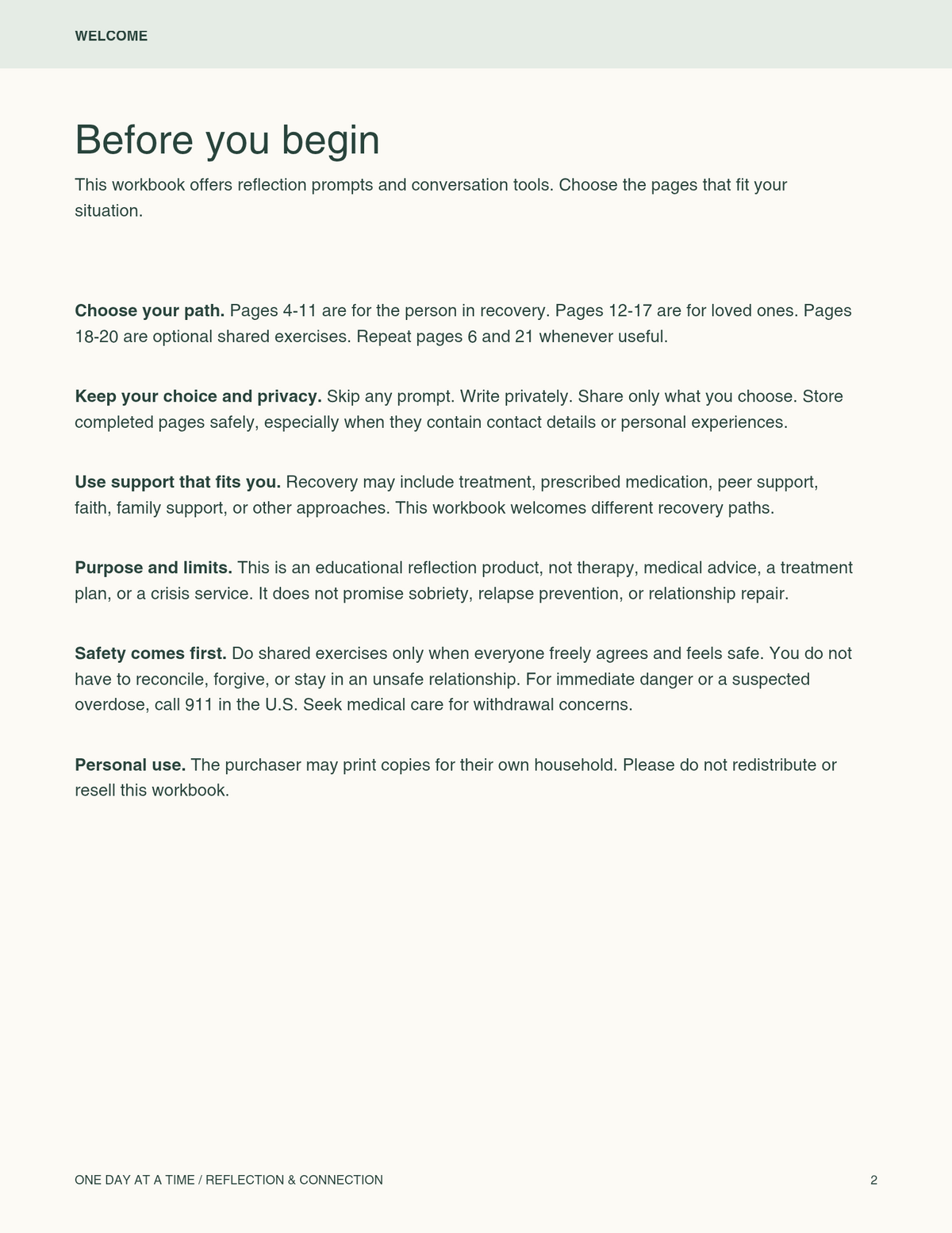 A Recovery& Family's connection Workbook