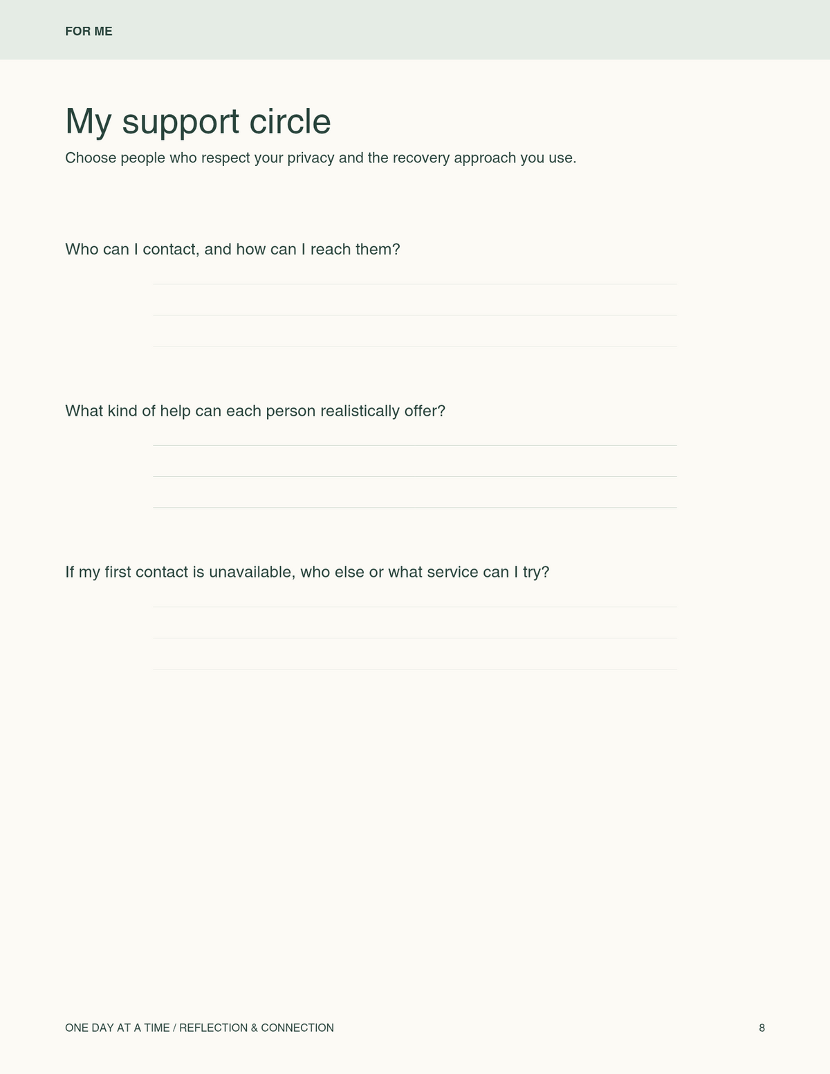 A Recovery& Family's connection Workbook