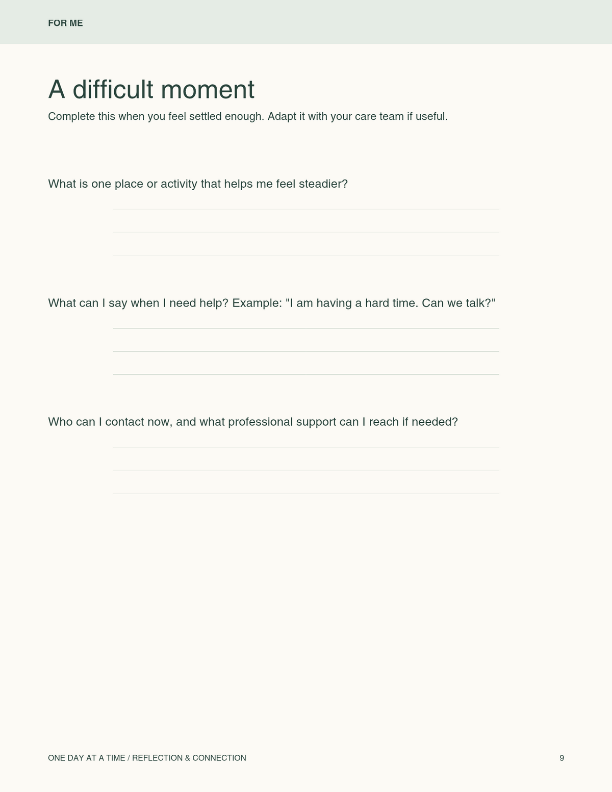 A Recovery& Family's connection Workbook