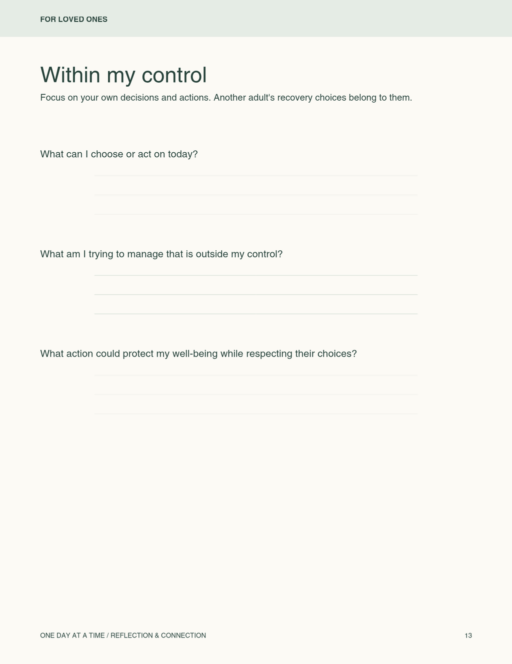 A Recovery& Family's connection Workbook