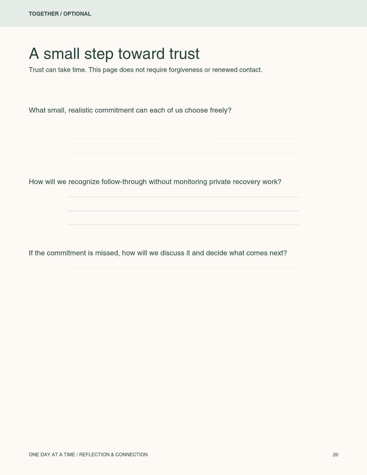 A Recovery& Family's connection Workbook