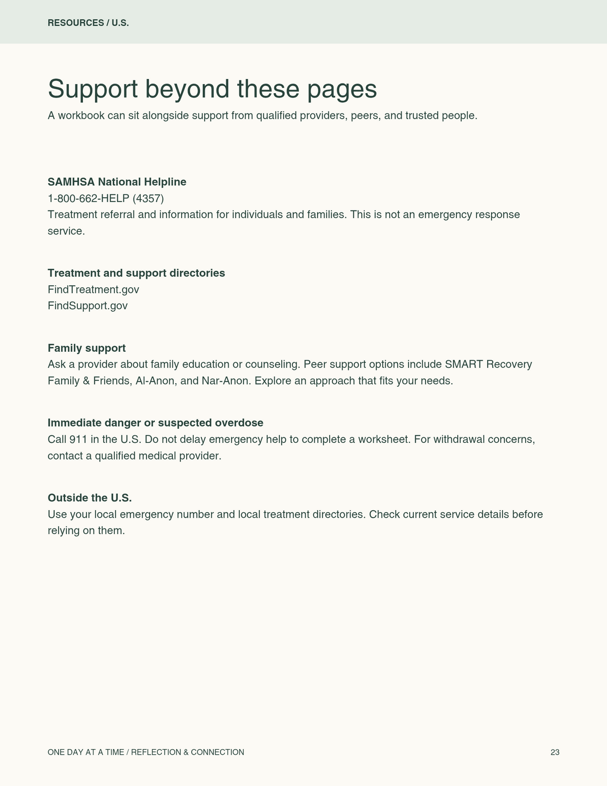 A Recovery& Family's connection Workbook